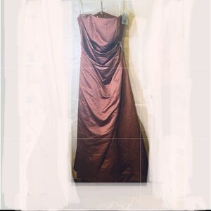 David's Bridal Strapless Dress in mauve